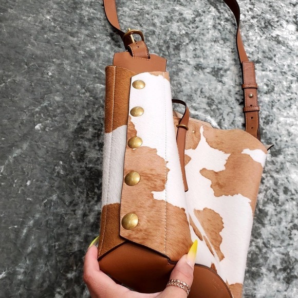 Tory Burch Rowan Genuine Calf Hair Bucket Bag - Picture 5 of 16